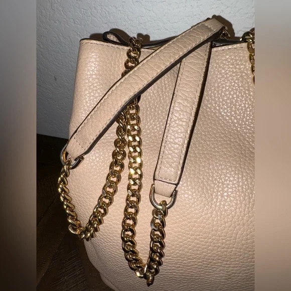 Michael Kors Jet Set Chain Shoulder Tote Nude Blush Leather - Picture 4 of 11